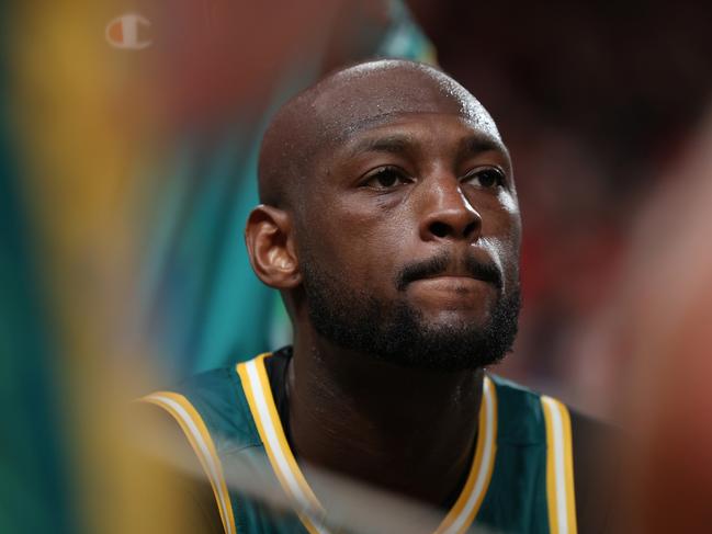 Milton Doyle of the JackJumpers looks on during game one of the NBL Semifinal series between Perth Wildcats and Tasmania Jackjumpers. Picture: Will Russell/Getty Images.