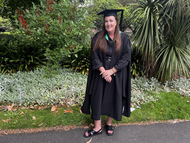 Jennifer Tiberi (Master of Clinical Teaching Practices) at the University of Melbourne graduations held at the Royal Exhibition Building on Saturday, December 14, 2024. Picture: Jack Colantuono