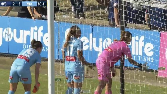 Bottles thrown onto the field during the W-League Melbourne derby.