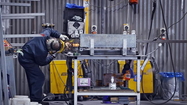 An inmate in the workshop at Macquarie Correctional Centre. Picture: Sam Ruttyn