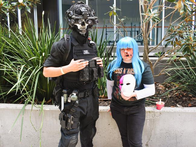 James Ghaly and Ark Cassidy at the Melbourne Oz Comic Con Xmas edition, held at the Melbourne Convention &amp; Exhibition Centre on Saturday, December 7, 2024. Picture: Jack Colantuono