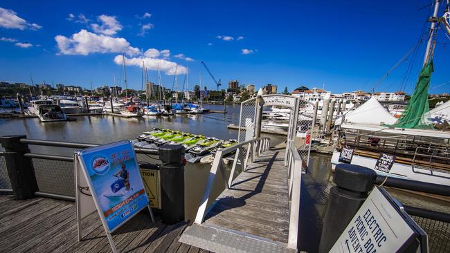 Dockside marina.