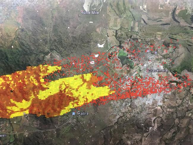 A tracking map shows how close the fires came to Gracemere.