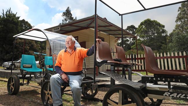 Geoff Williams operates Railtrack Riders between Maydena and National Park. Picture: LUKE BOWDEN