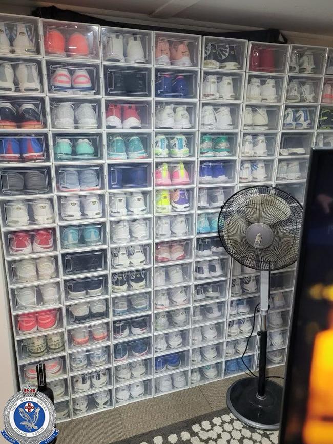 Strike Force Raptor seized 126 pairs of designer shoes in a raid.