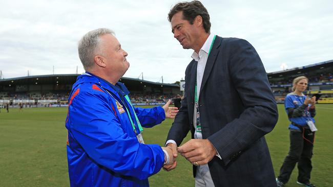 Gordon with AFL CEO Gillon McLachlan. Picture: Mark Stewart