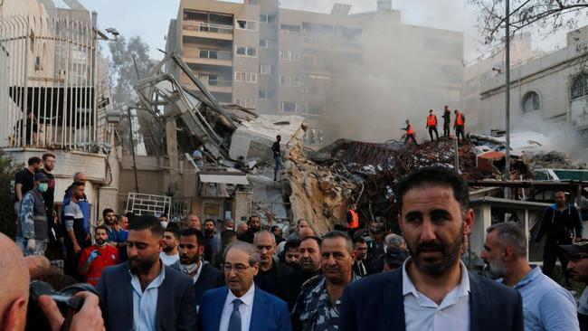 The scene of the April strike in Syria’s capital of Damascus. Picture: Shutterstock/WSJ