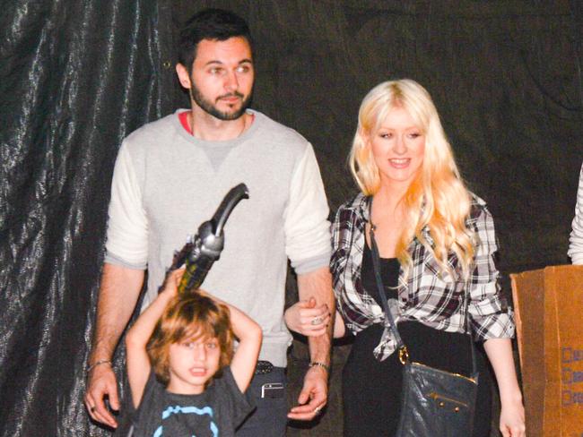 Christina Aguilera with her hubby-to-be and her son from her first marriage, Max in October last year.