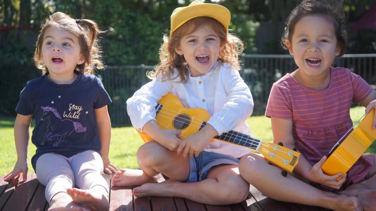 Happy Little Vegemites Zalia, 2, Sophia, 3 and Lotus.