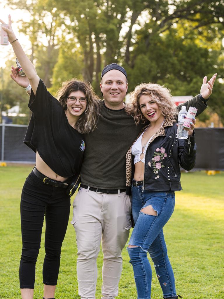 At The Backyard Series are (from left) Roberta Pagani, Simone Formasini and Nicole Semenzato in Queens Park, Saturday, November 6, 2021. Picture: Kevin Farmer