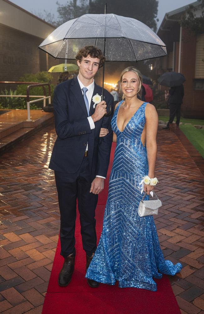 Archie Cass partners Maia Waring at Fairholme College formal, Wednesday, March 27, 2024. Picture: Kevin Farmer