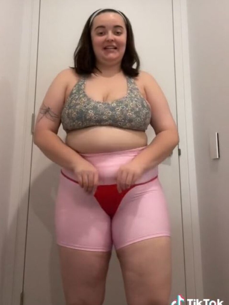 The expensive Kylie bikini she tried on was practically unwearable. Picture: TikTok