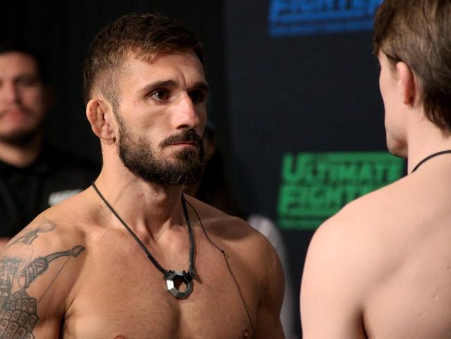 The Melbournian takes on Nathan Fletcher in his first fight on the show. Picture: The Ultimate Fighter: Team Grasso vs Team Shevchenko