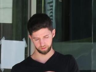 Timothy Van Eyle leaves the ACT Magistrates Court after being found guilty of committing an act of indecency without consent