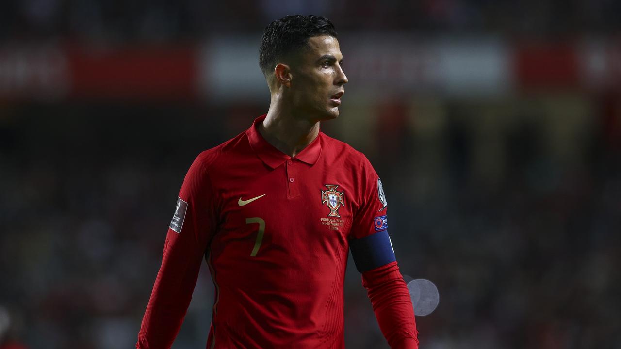 Cristiano Ronaldo of Manchester United and Portugal during the 2022 FIFA World Cup Qualifier match between Portugal and Serbia.