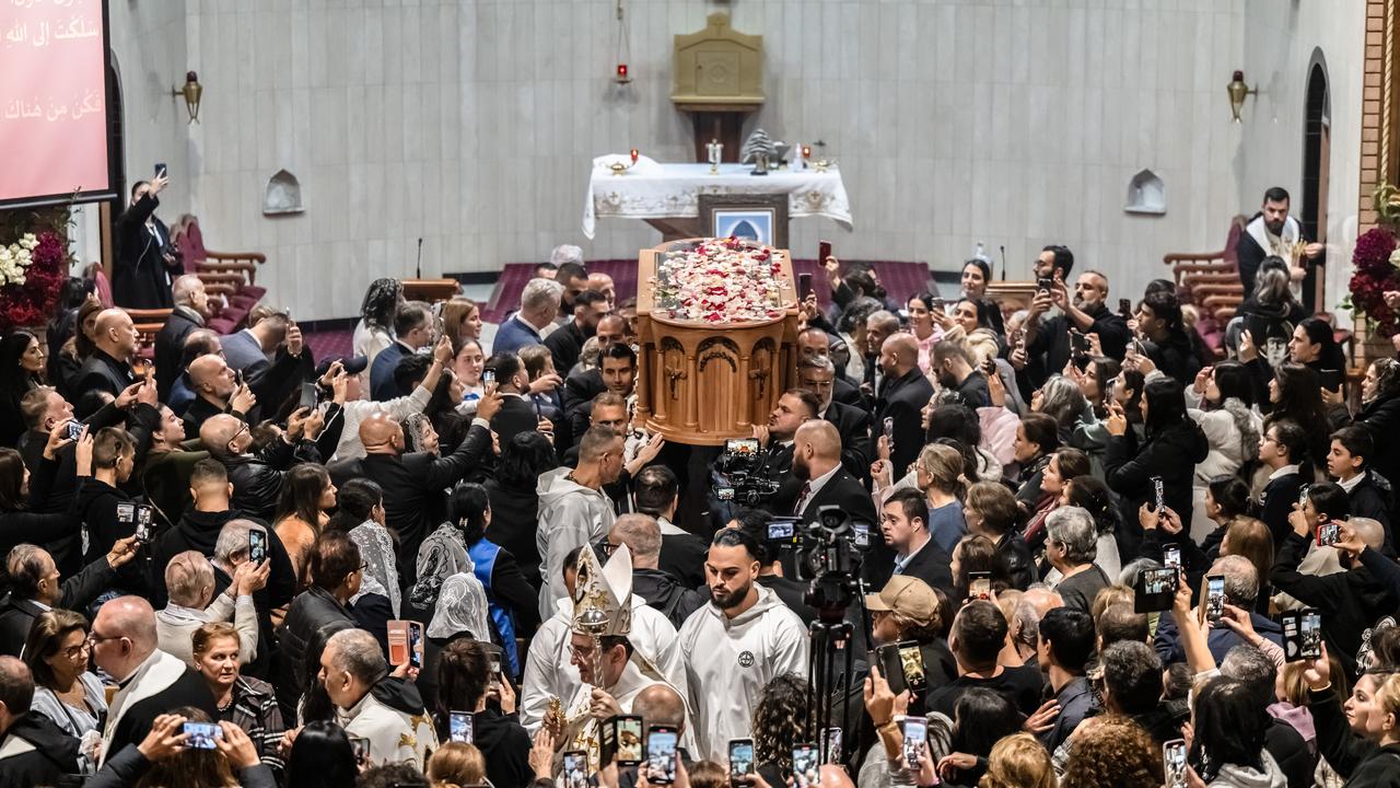 Inside St Charbel’s church where his coffin was carried. Picture:Giovanni Portelli Photography