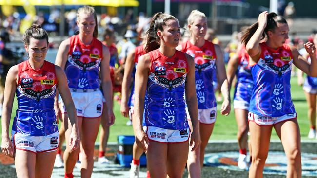 Melbourne left it too late against the Crows on Saturday. Picture: Mark Brake/Getty Images