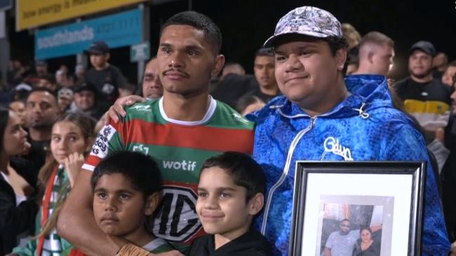 Tyrone Munro with family after the game.