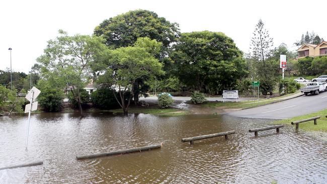 Flood waters at the Toowong Bowls Club in 2013.