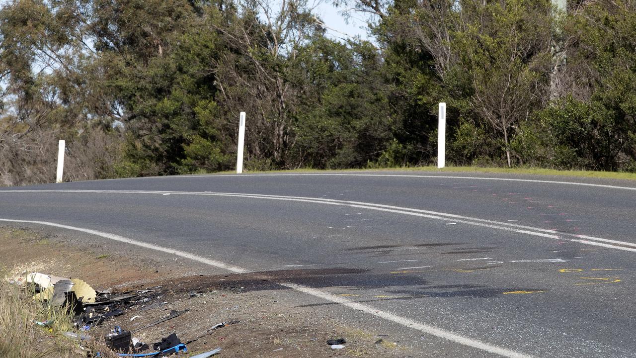 Fatal crash scene at South Arm Highway, Sandford.