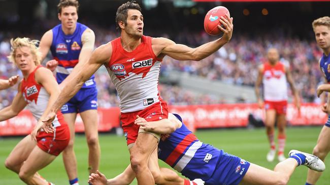 The Swans had “seen a lot of Joey’ and really liked him, and Josh Kennedy nearly rewarded them with a Norm Smith Medal against the Dogs. Picture: Getty Images