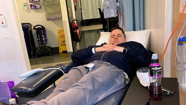 Johnny Ruffo is still fighting his cancer and gets regular chemotherapy. Picture: Instagram