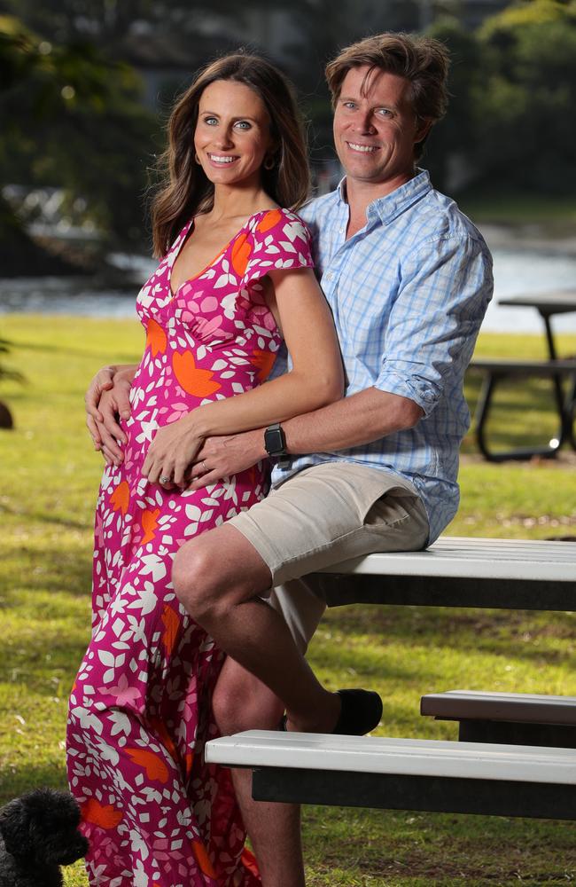 Amanda Abate and husband Brent Beauchamp are excited to meet their first child. Picture: Glenn Hampson