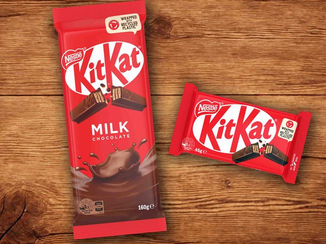 KitKat bars now have packaging that is made of 90 per cent recycled material. Picture: Supplied