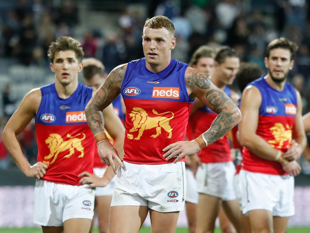 Mitch Robinson and the Lions are in a spot of bother. (Photo by Michael Willson/AFL Photos via Getty Images)