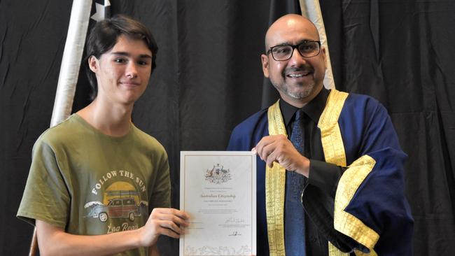 Otis Cervera Hernandez, from Spain, became an Australian citizen on Australia Day. Picture: Sierra Haigh