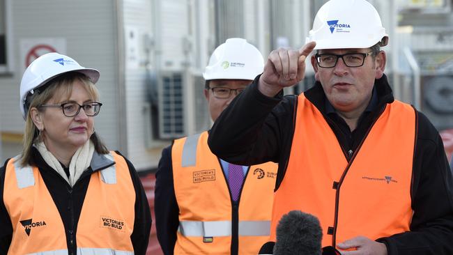 Premier Daniel Andrews and Transport Minister Jacinta Allan. Picture: Andrew Henshaw