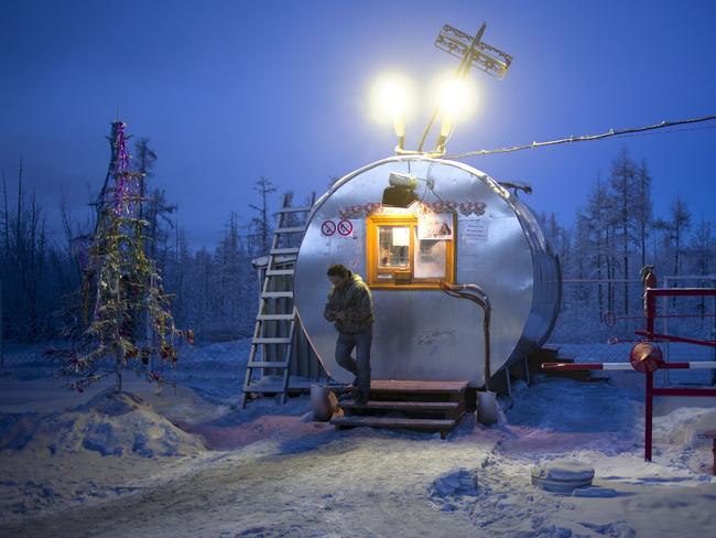 A petrol station on the road to Oymyakon Village of Oymyakon. Picture: Amos Chapple/REX/Shutterstock/Australscope