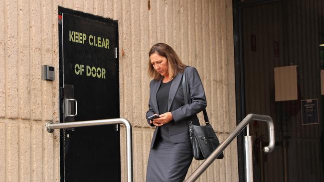 Sally Ozolins outside the Alice Springs Local Court during an inquest into the death of Kumanjayi Walker. Picture: Jason Walls