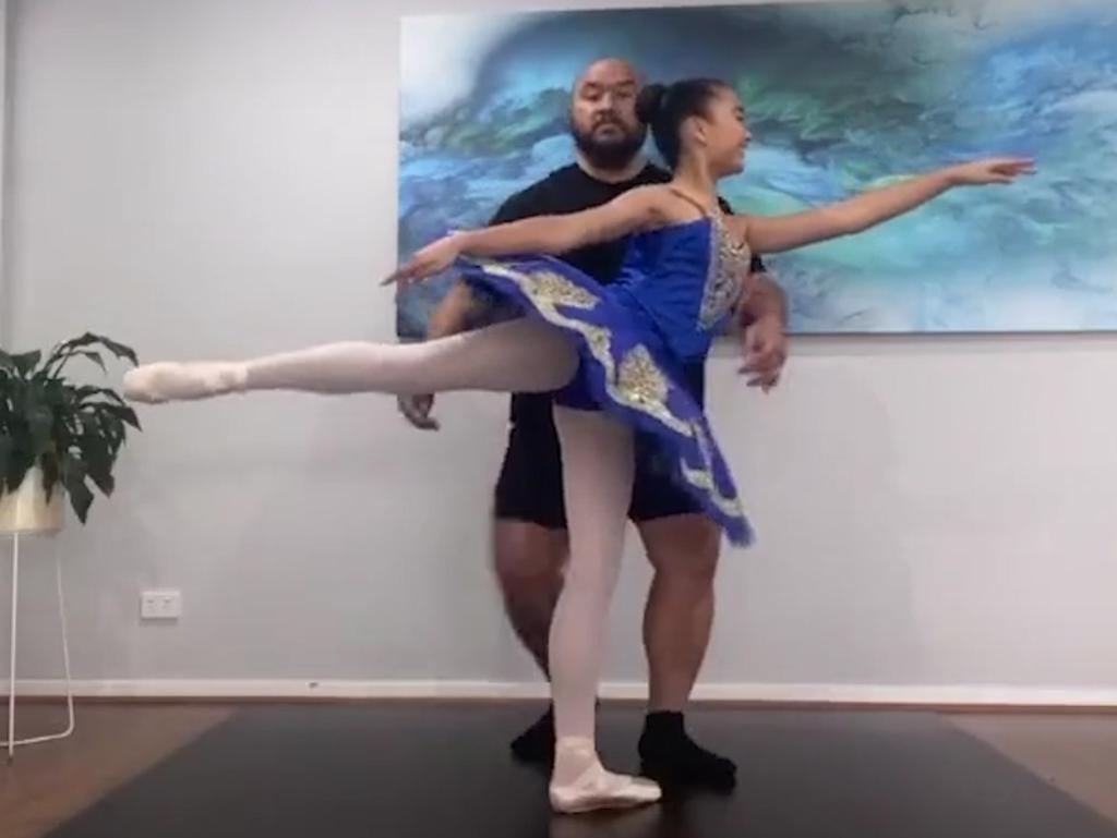 Melbourne stonemason John Sione and daughter Zi, 12, won Queensland Ballet's online dance competition, Ballet Beat Drop Challenge. For Kids News