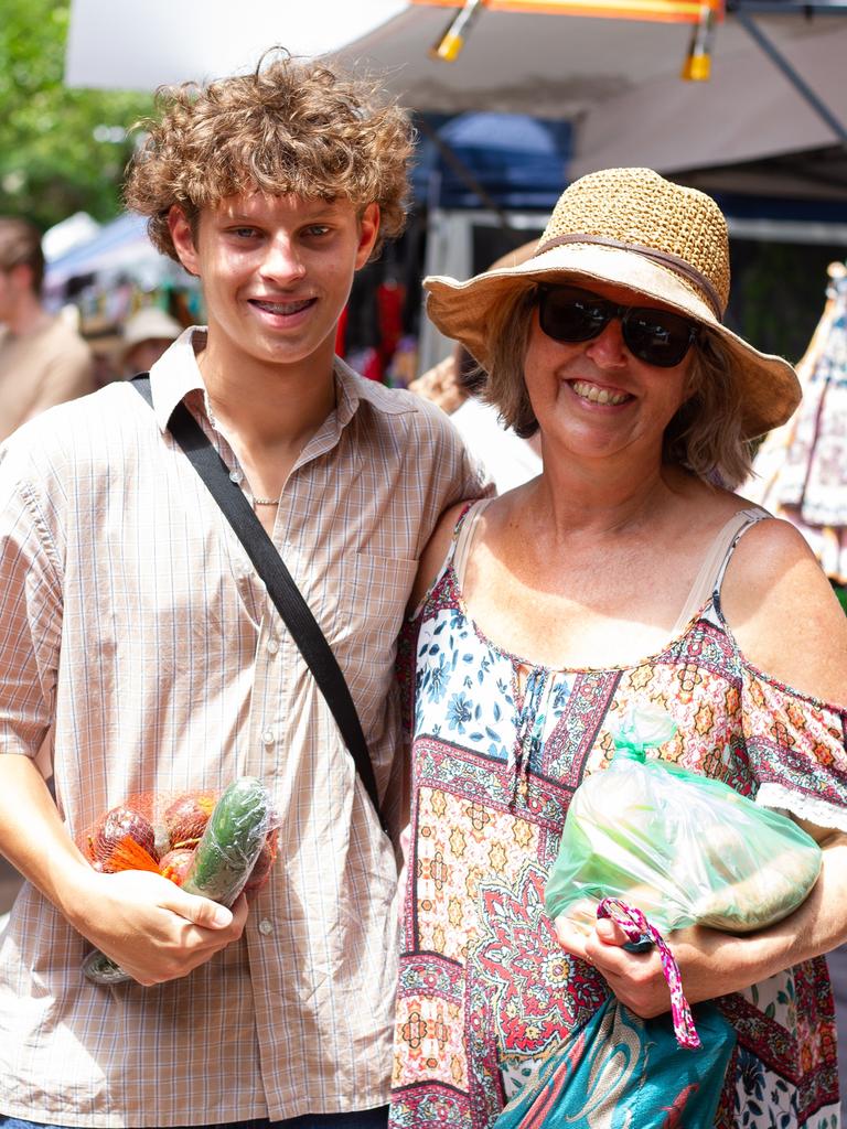 Mother Belinda Woolley and her son Dane visiting Hervey Bay on their NYE holidays.