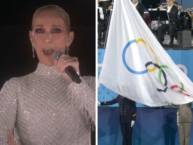 Celine Dion stole the show, but the Olympic rings were upside down.