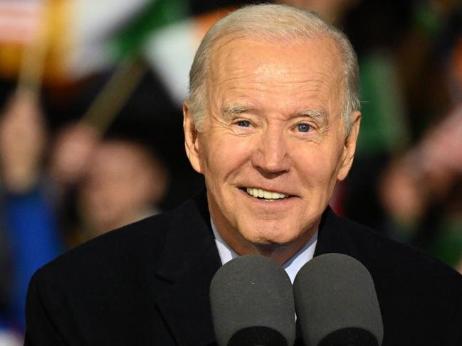 BALLINA, IRELAND - APRIL 14: US President Joe Biden speaks to the crowd during a celebration event at St Muredach's Cathedral on April 14, 2023 in Ballina, Ireland. US President Joe Biden has travelled to Northern Ireland and Ireland with his sister Valerie Biden Owens and son Hunter Biden to explore his family's Irish heritage and mark the 25th Anniversary of the Good Friday Peace Agreement.  (Photo by Leon Neal/Getty Images)