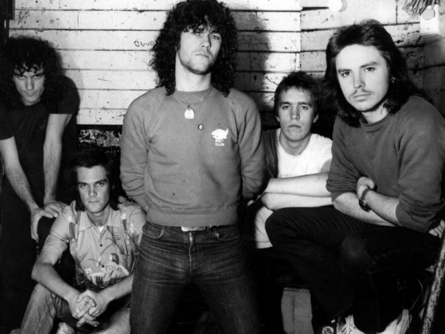 Cold Chisel in 1978: Ian Moss, Don Walker, Jimmy Barnes, Steve Prestwich and Phil Small. Picture: News Corp Australia