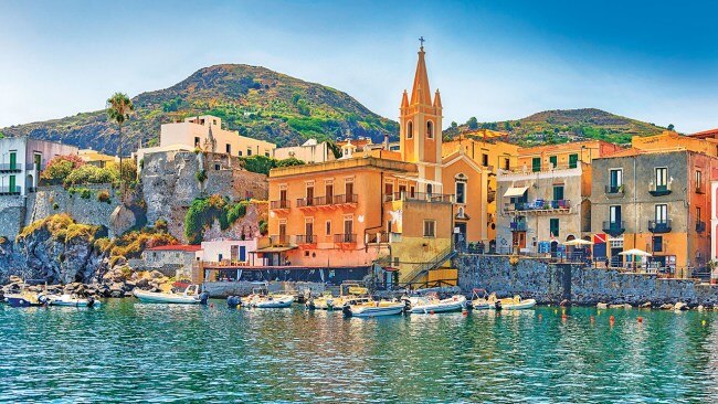 The harbour of Marina Corta on Lipari Island, Italy.