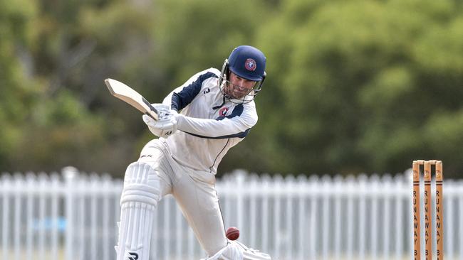 27 March 2022: Nathan Reardon in action on day 2 of the Cricket Gold Coast Kookaburra Cup Grand Final.