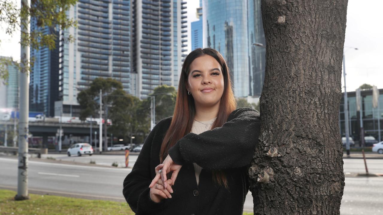 Proud Kamilaroi woman Imogen Johnstone first experienced homelessness at just 14, now a decade on, she is using her lived experience to help other vulnerable Victorians. Picture: David Crosling