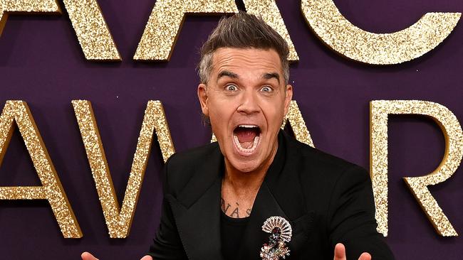 GOLD COAST, AUSTRALIA - FEBRUARY 07: Robbie Williams attends the 2025 AACTA Awards Presented By Foxtel Group at HOTA (Home of the Arts) on February 07, 2025 in Gold Coast, Australia. (Photo by Dan Peled/Getty Images for AFI)