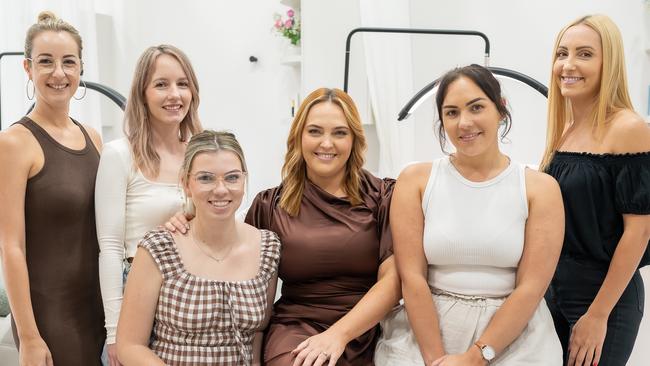 L to R, Casey Monement (Salon Manager), Jessica Young (Senior Stylist), Chloe Hemers (Emerging Stylist), Katherine French (Owner &amp; Head Stylist), Georgia Kilpatrick (Senior Stylist), Erin Batticciotto (Salon Assistant). Picture: Emma Winzar, Socially Create