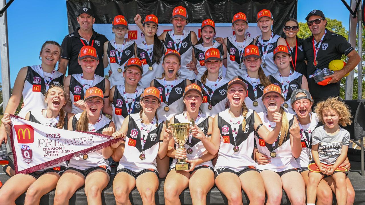 Southport Sharks won the Under 15 Girls Div 1 grand final for SEQJ Gold Coast Northern Rivers. Picture: Supplied