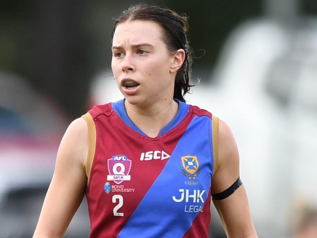 University of Queensland Red Lions QAFLW player Jane Childes in action. Picture: Highflyer Images.