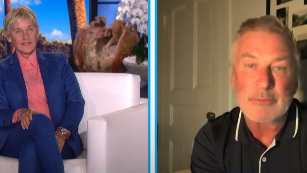 Ellen DeGeneres speaks to Alec Baldwin.