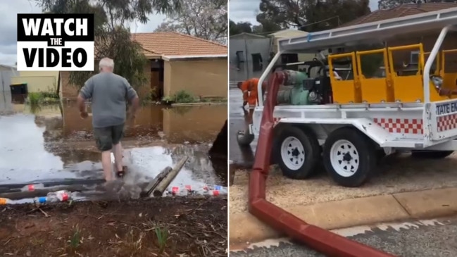 Flood damage In Lyrup, South Australia