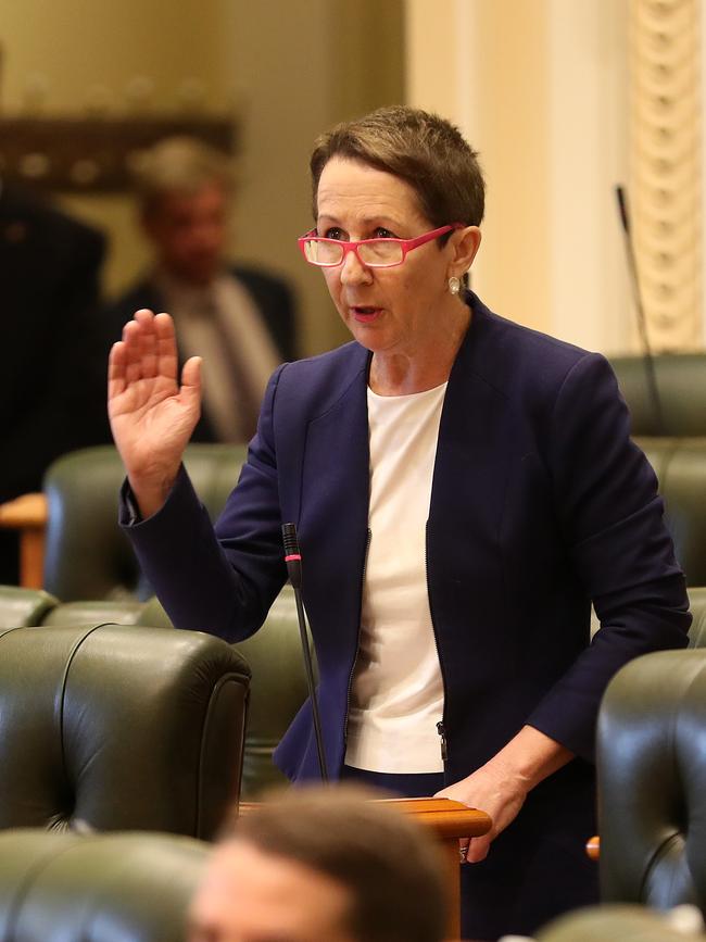 Minister Di Farmer, Question Time, Parliament House, Brisbane. Photographer: Liam Kidston