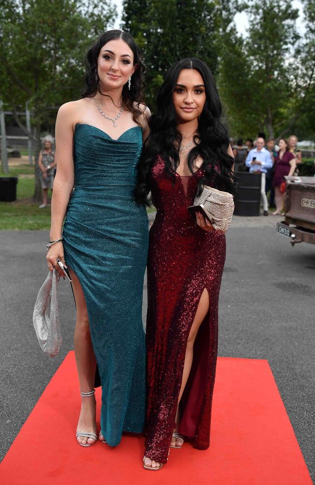 Gillisha Benjamin and Marie Hinch at Nambour State College School Formal. Picture: Patrick Woods.