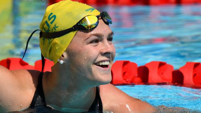 Shayna Jack’s Swimming Australia payments have stopped and she can no longer train with her teammates while the investigation is ongoing. Picture: Manan Vatsyayana/AFP